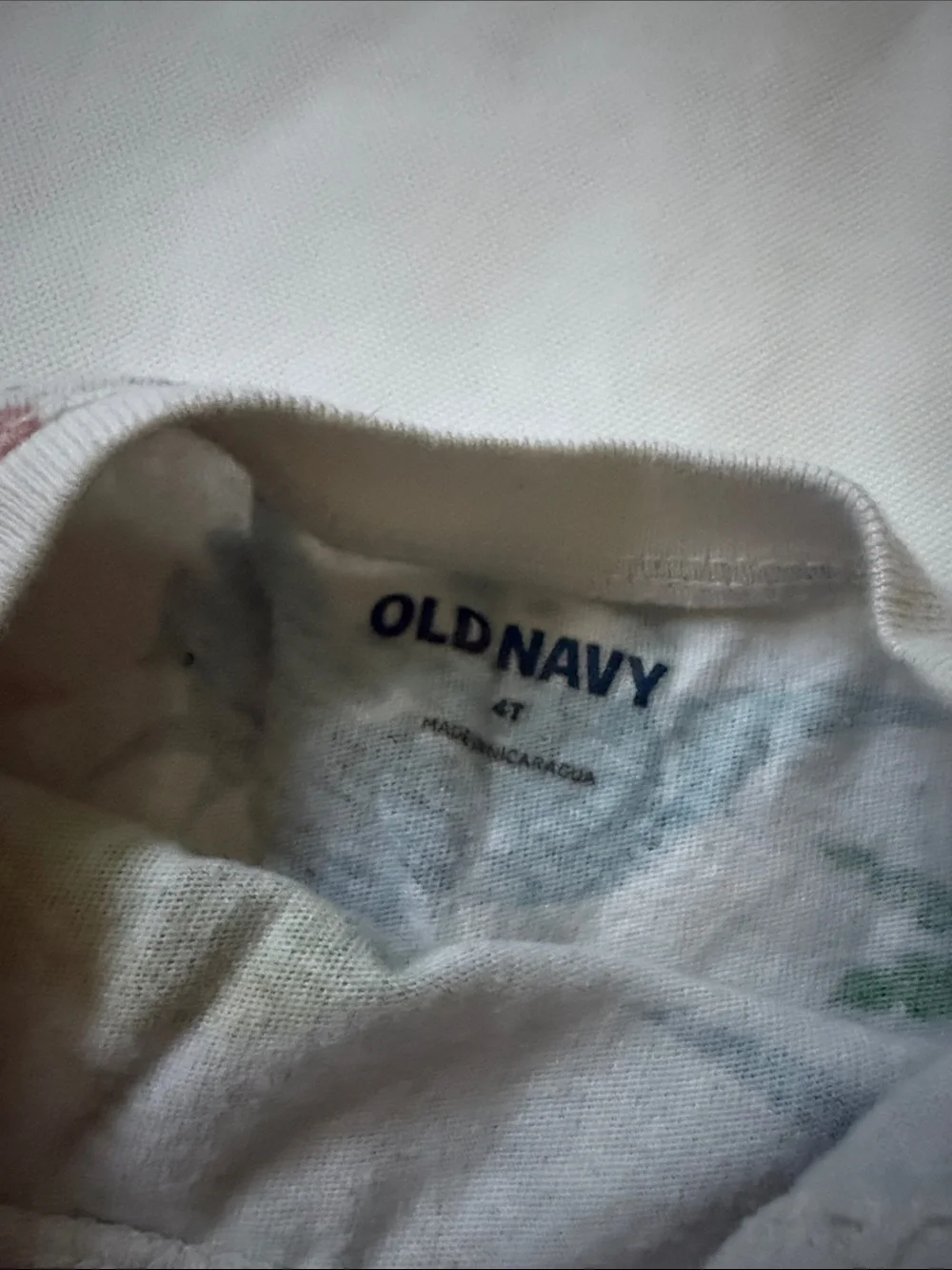 Old Navy White Kids Pajama Top with Colorful Ghost Sunset Graphic